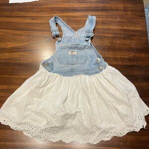 Oshkosh Denim and White Kids Overall Dress